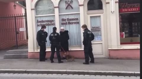 Germany Police arrest elderly woman for walking her dog and not having a mask on