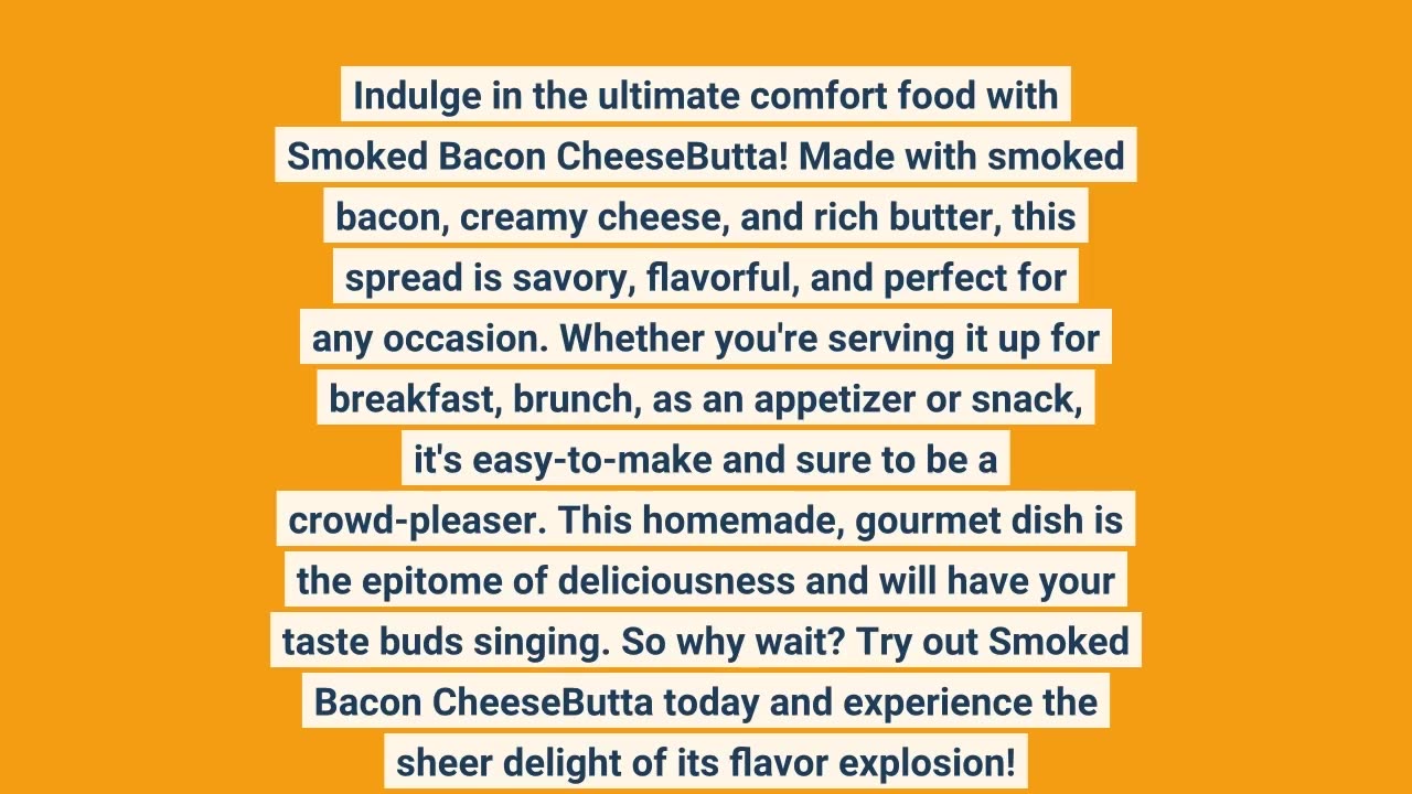 Smoked Bacon CheeseButta – CheeseButta - Gourmet Products