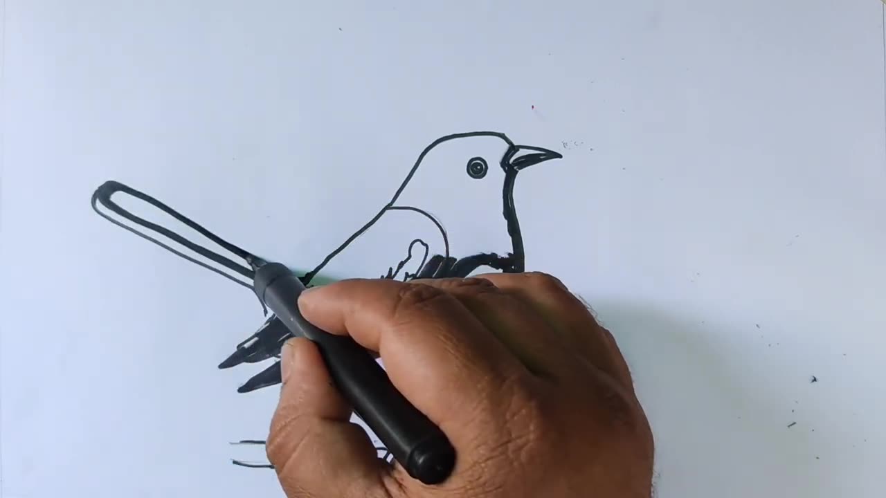 5 দিয়ে দোয়েল পাখি আঁকা l Magpie Drawing Easy by 5