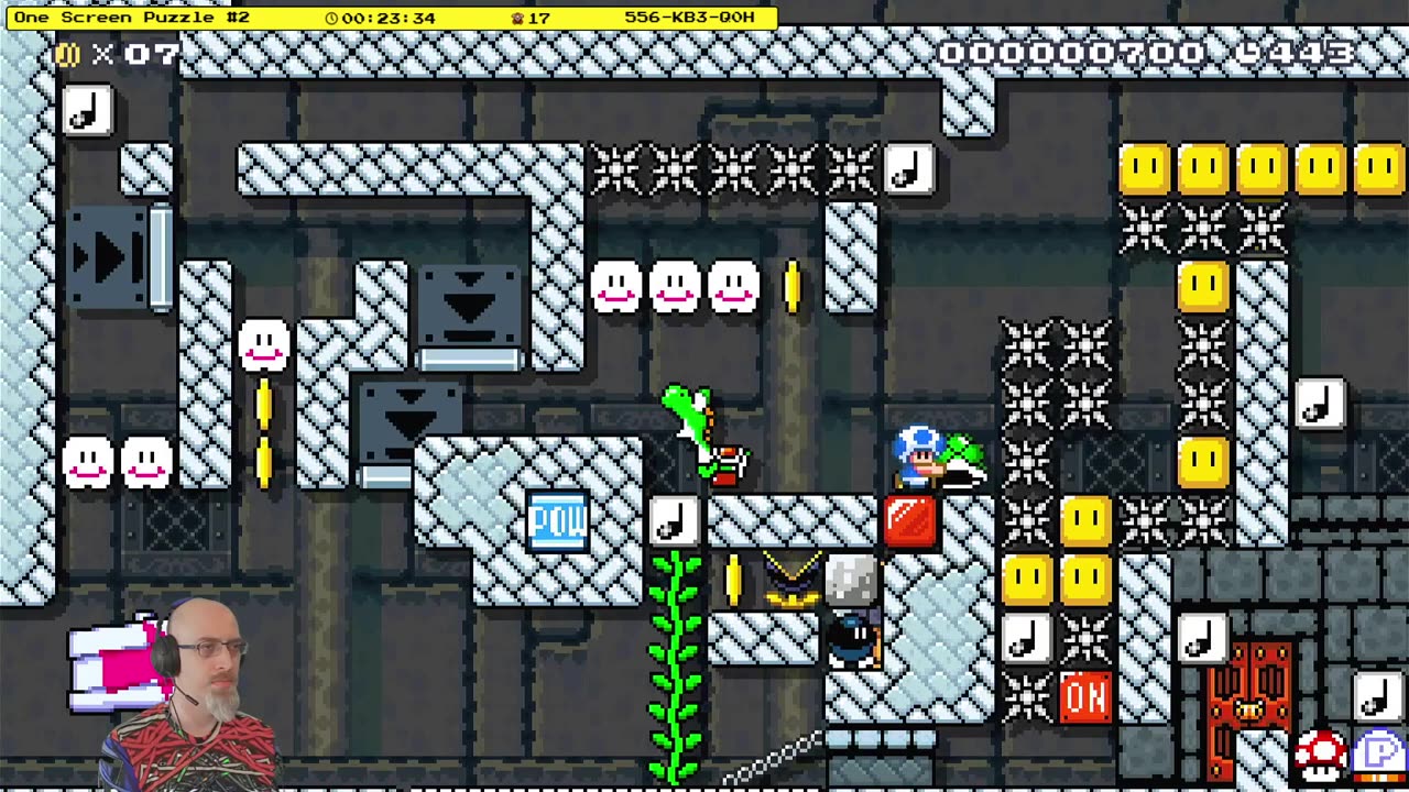 One Screen Puzzle #2 by Froslame _ 556-KB3-Q0H _ Mario Maker 2 Puzzle solution