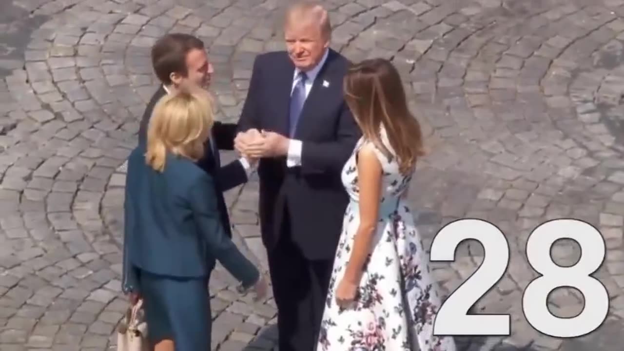 President Donald Trump and French President Emmanuel Macron shared a 29-second handshake