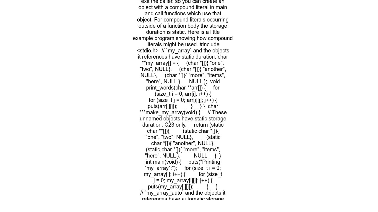 Can I declare an array of different length arrays in C without variable names