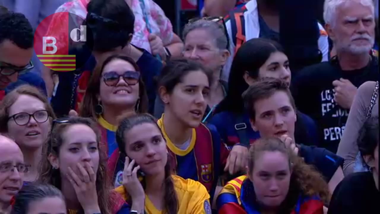 Celebración de la Champions del Barça en la plaza de Sant Jaume