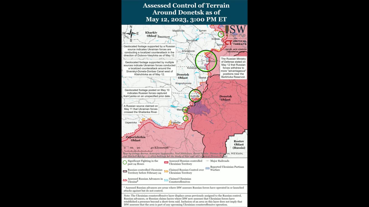 🇺🇸⚔️ Of ISW Troll Entity as of 15:00 ET on 12 May 2023 👻Ukraine War Update