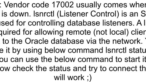 How to fix Oracle SQL Developer vendor code 17002