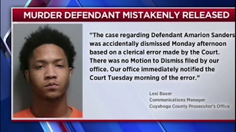 Murder suspect is released from jail on 'error'