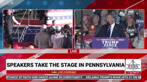 Steelers Legends Join Trump Onstage In Latrobe, PA