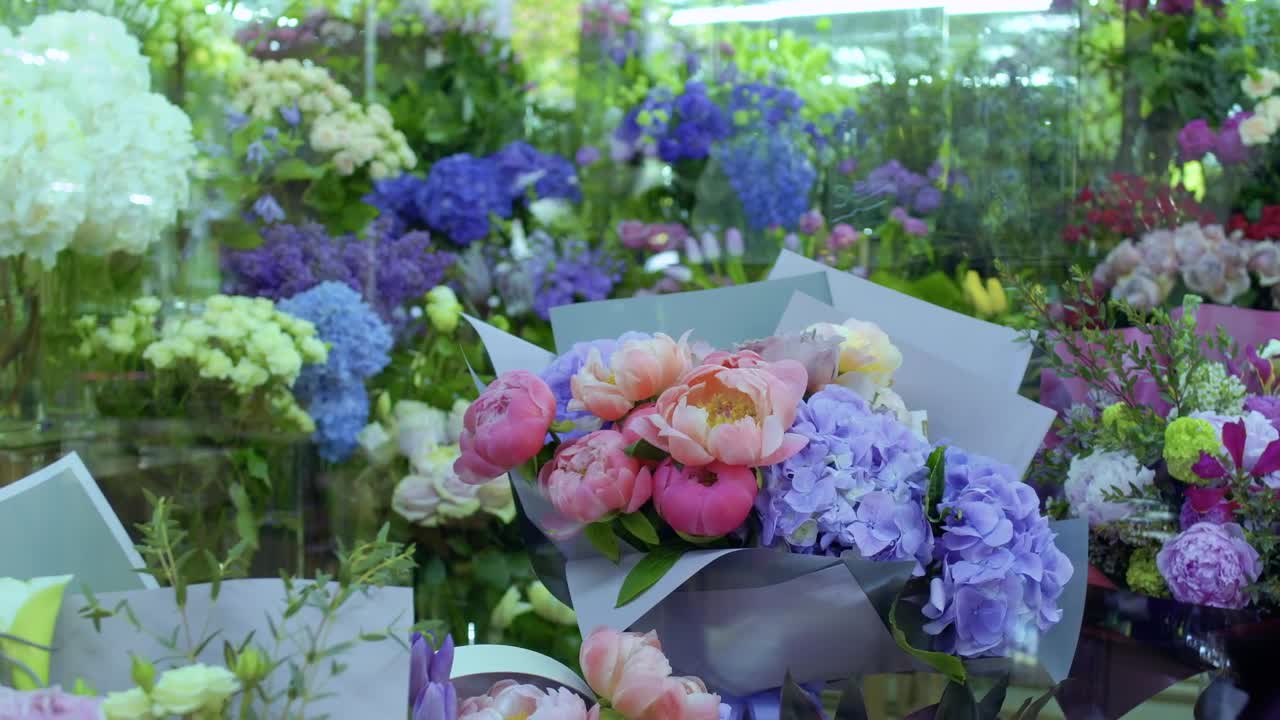 View to the sideboard of a flower shop