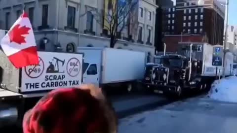 The First Convoy of Truckers Arrived in Ottawa and Surrounded the Parliament Building