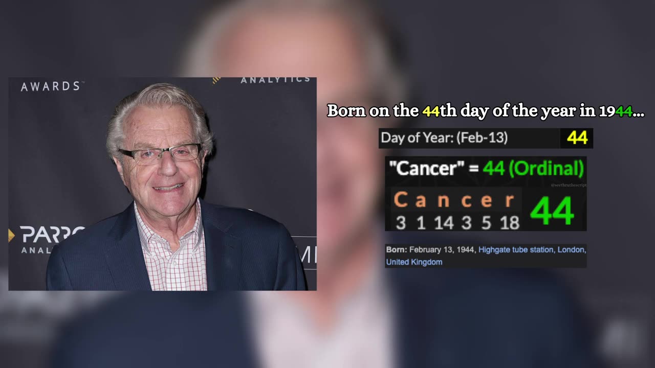 Jerry Springer Death Decoded (Gematria)