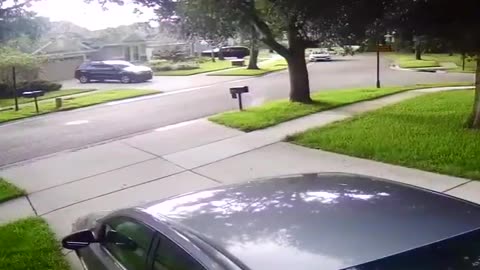 Lightning strikes mailbox while sun is shining