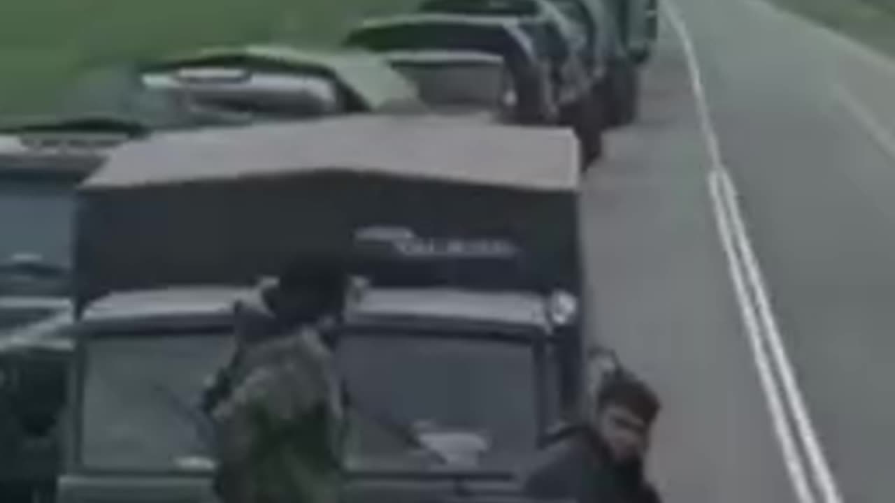 Rostov suburbs. Most of Kadyrov's men are still stuck in a traffic jam at the entrance to Rostov