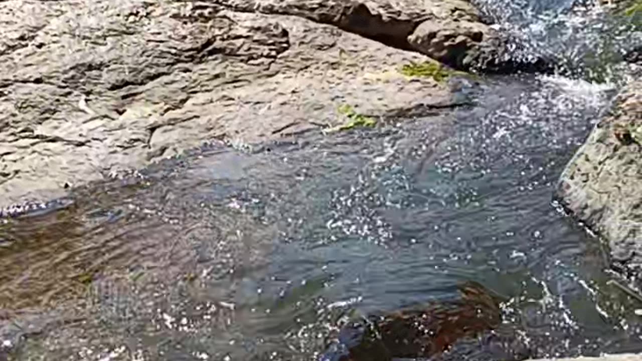 Natural water flow from hill