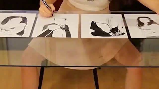 This is New York surreal artist Rajasana painting