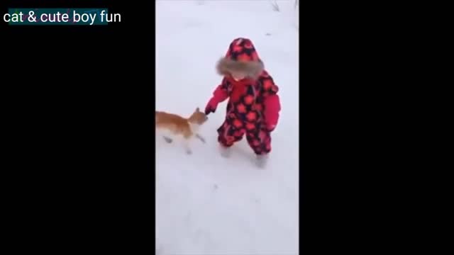 Very funny cat and baby video funny animal videos by KSS