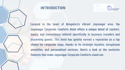 Exclusive Features of Jayanagar Corporate Comforts Hotel