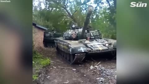 Ukrainian troops show off captured Russian Z tanks after retaking territory