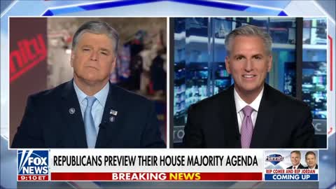 Sean Hannity: Kevin McCarthy, We Have Fired Nancy Pelosi !!!