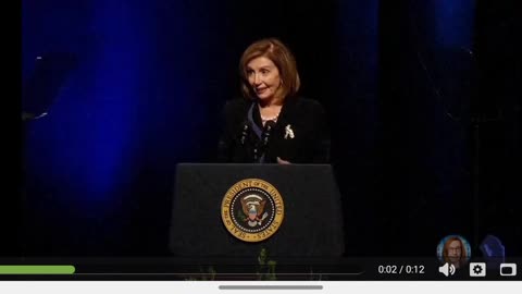 Screen capture. Funny Pelosi from Il Donaldo