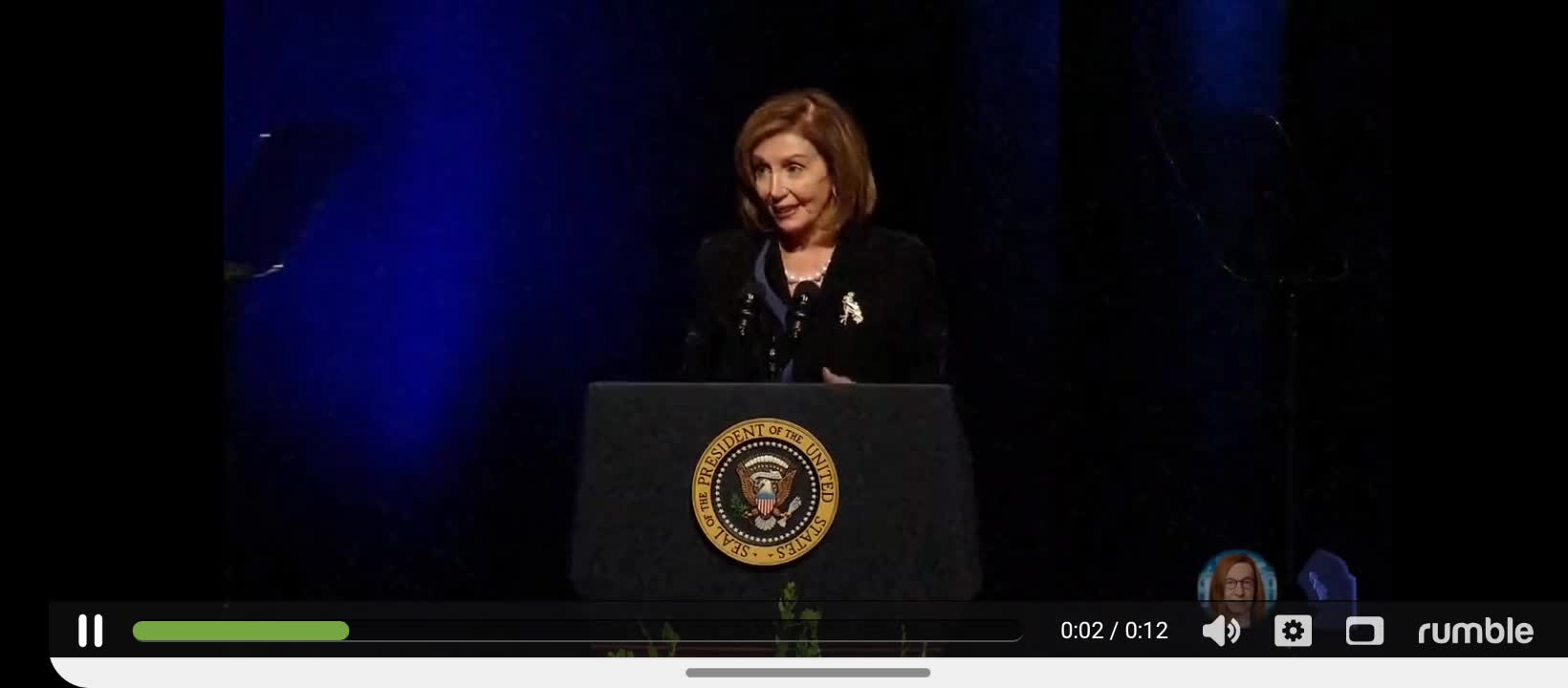 Screen capture. Funny Pelosi from Il Donaldo