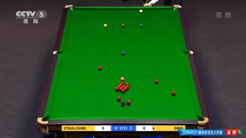 O'Sullivan VS Ding Junhui in the first round of the 2021 snooker Masters 01