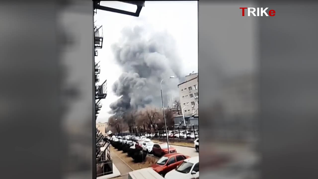 Today Security building on fire in Russia