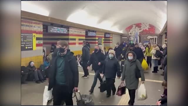 People in Kiev are hiding in the subway as the country is under martial law