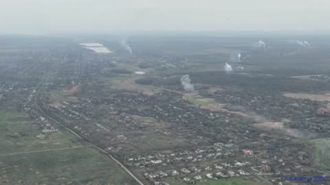 Russian Air Force Su-25 attack aircrafts work on V.S.U. positions in Marinka.