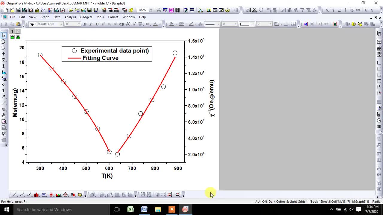 How to Merge Magnetic Critical Behaviour Graph using Origin Software