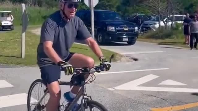 Joe Biden Falls Off His Bike