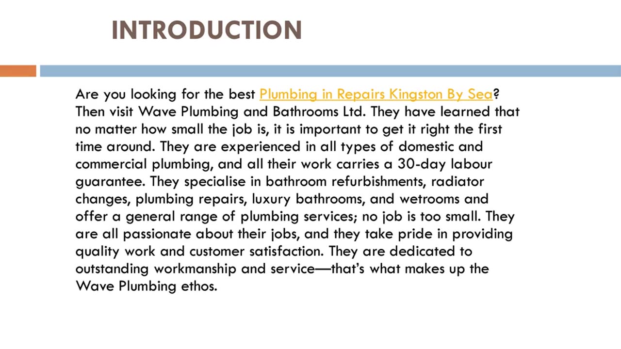 Best Plumbing in Repairs Kingston By Sea