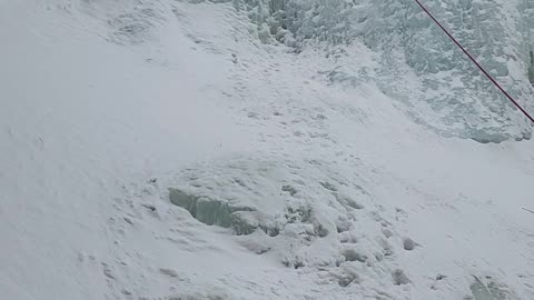 Frozen waterfall climbing