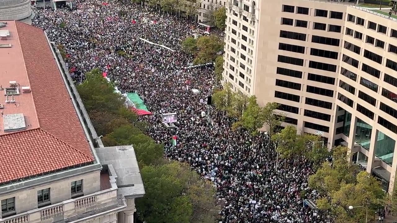 Washington DC 2023: Pro-Palestinian march stretches as far as the eye can see..