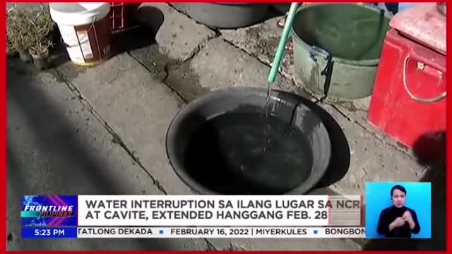 Water interruption sa ilang lugarsa NCR, Cavite, hanggang Feb. 28