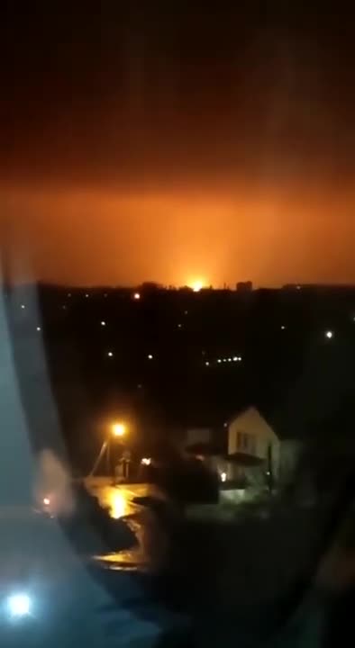 Large Explosion near Luhansk Ukraine - The First Big Explosion Today