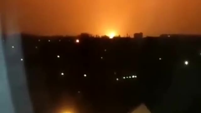 Large Explosion near Luhansk Ukraine - The First Big Explosion Today