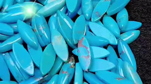 20250210-02 Natural turquoise blue color size 7*21mm Shape Mariquesa Handmade Gemstone jewelry