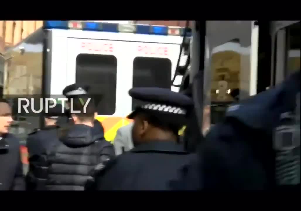 This is how Assange was arrested in London. Credit: WORLD EXCLUSIVE RUPTLY