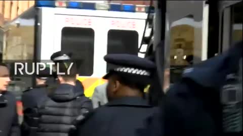 This is how Assange was arrested in London. Credit: WORLD EXCLUSIVE RUPTLY