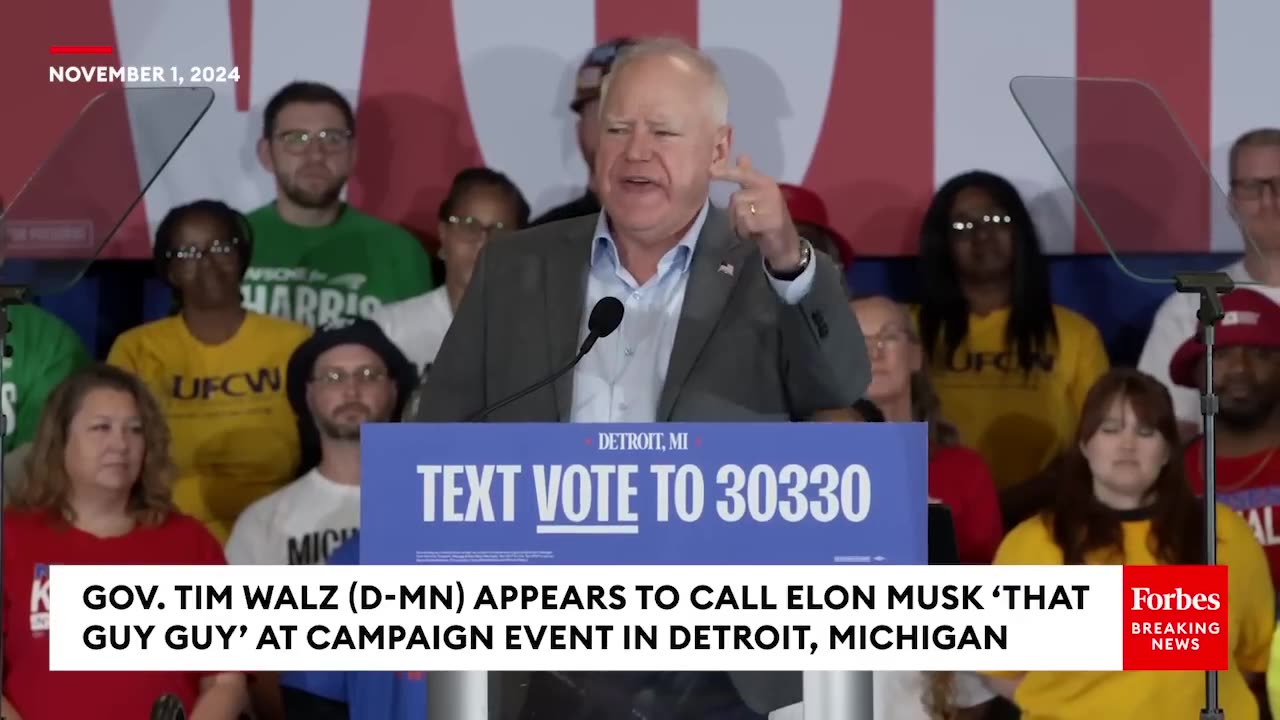 VIRAL MOMENT: Tim Walz App weears To Call Elon Musk 'That Gay Guy'