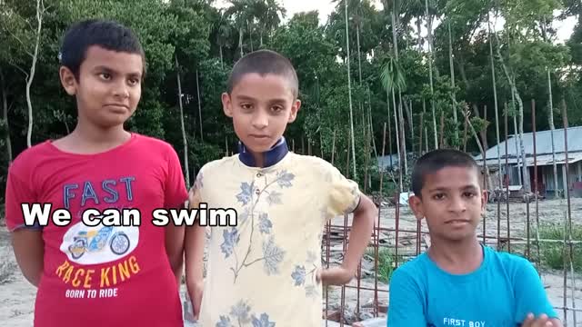 Children are happy because the river has been renovated