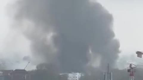 Huge fire in storage depot on the outskirts of the German city of Hamburg