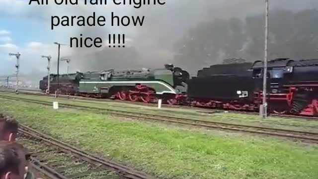 old rail engine parade