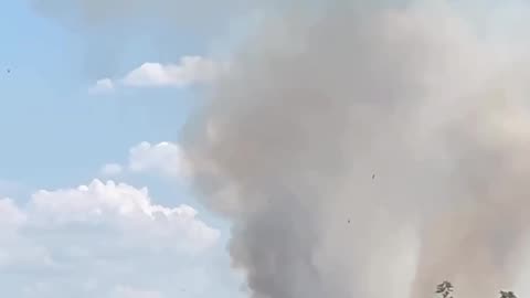 Smoke rises after several explosions in occupied Makiivka, Donetsk region