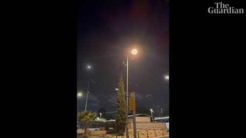 Moment hundreds of Iranian missiles fly over Israel