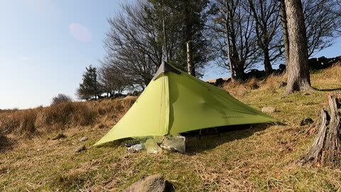 Opening the doors to the Lanshan 2. Dartmoor wildcamping