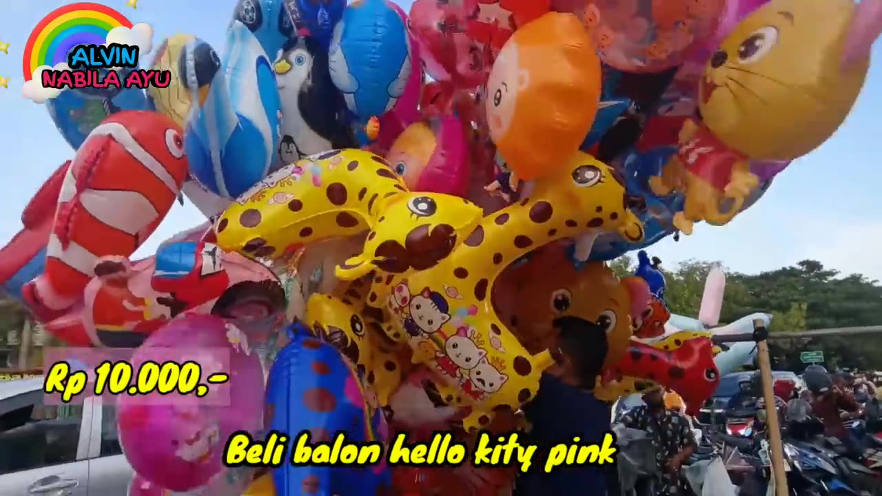 Lagu balonku ada lima | Balon karakter hello kitty