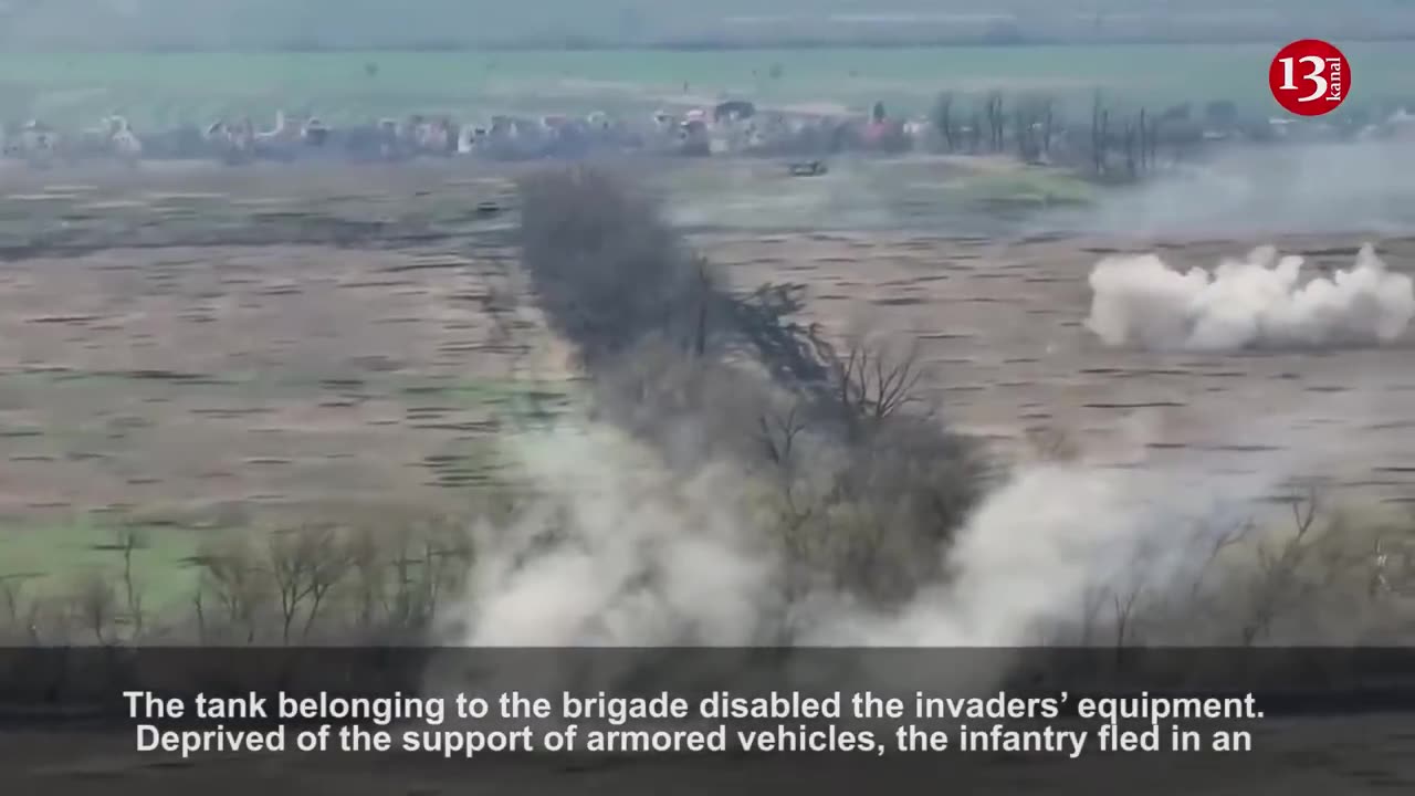 Ukraine Tank Against Russian Vehicle