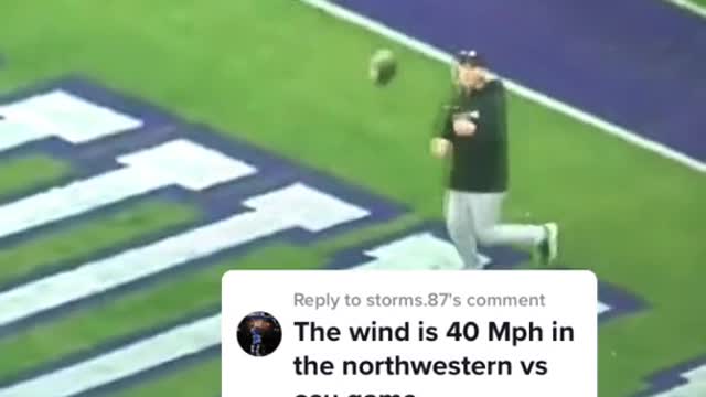 can we see a 90 yard field goal with 40 mph winds Ohio State and Northwestern