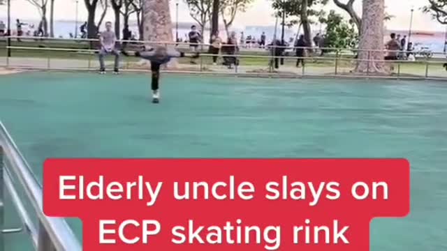 Elderly uncle slays onECP skating rink